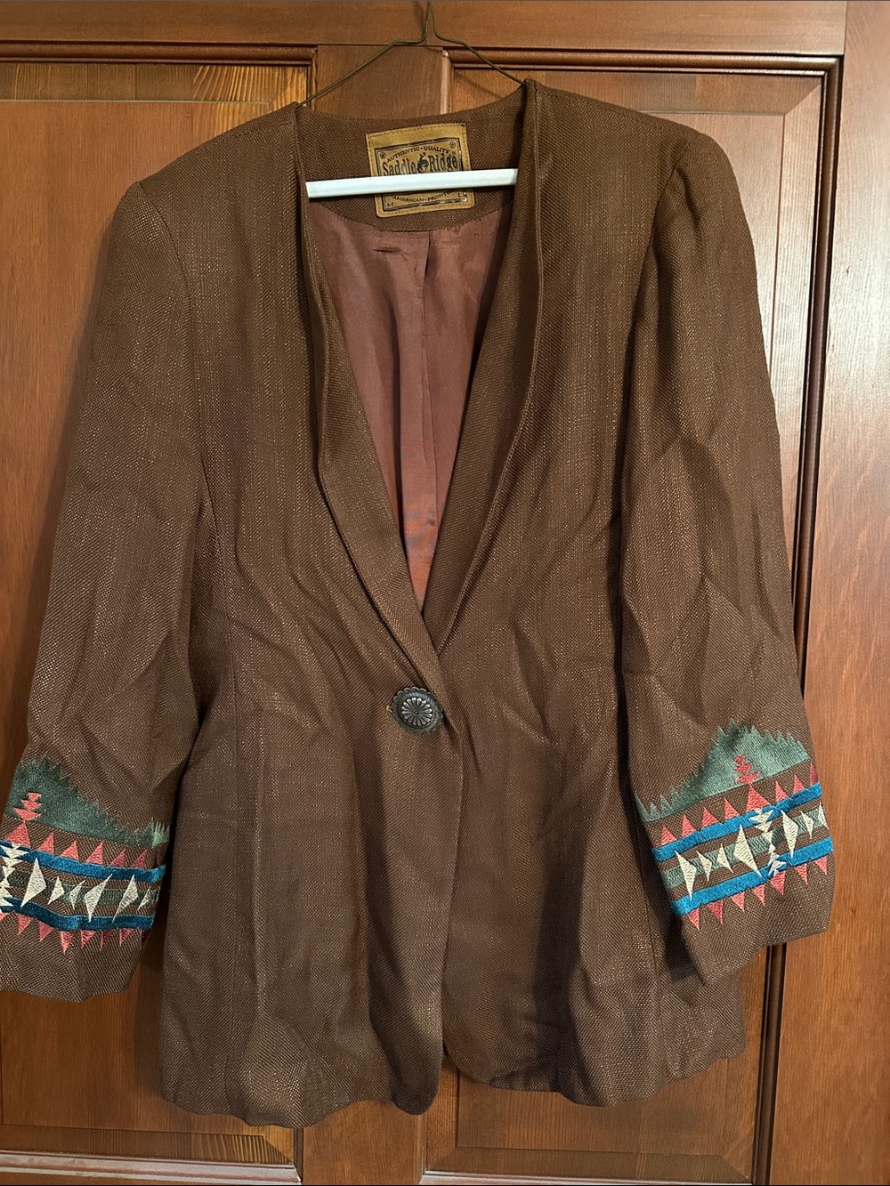 Vintage Saddle Ridge blazer with embroidered sleeves